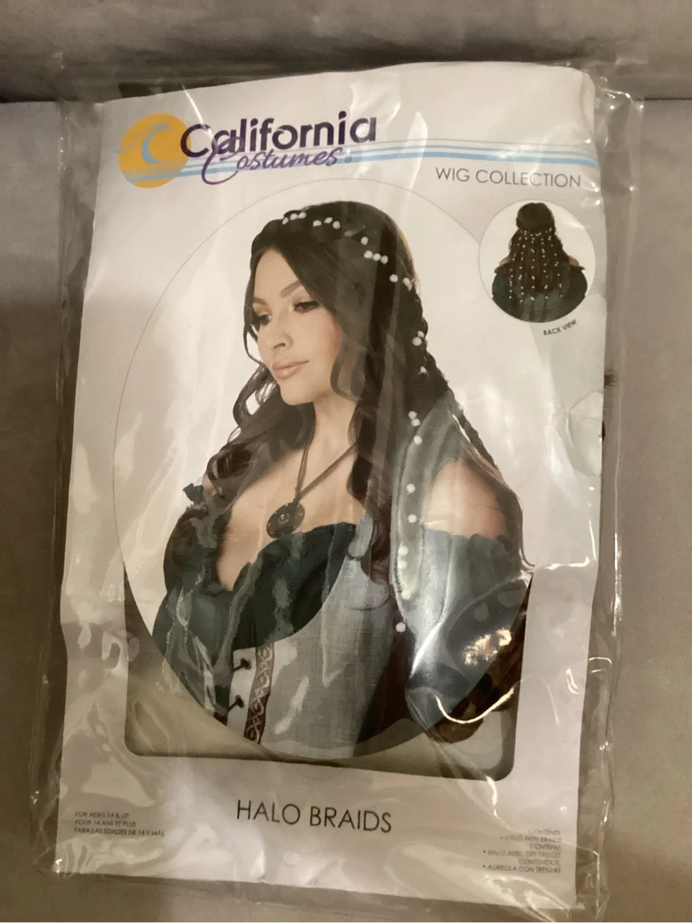 California Costumes Halo Braids Wig - Dark Brown with Flower Accents